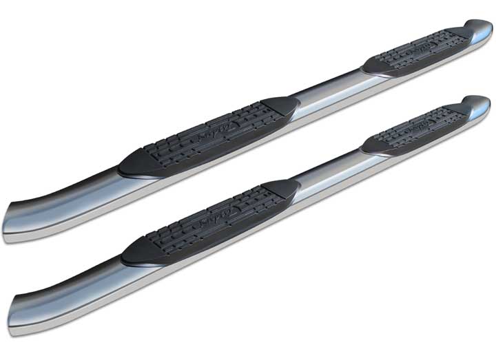RAPTOR SERIES 5-INCH OEM STYLE CURVED OVAL SIDE STEP BARS POLISHED STAINLESS STEEL 2019-2024 GM