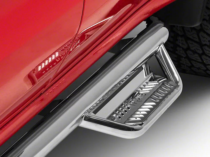 N-FAB PODIUM NERF SIDE STEP BARS POLISHED STAINLESS 2019-2024 GM 1500