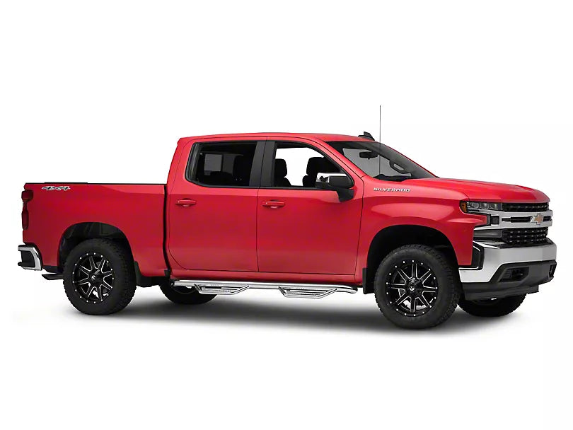 N-FAB PODIUM NERF SIDE STEP BARS POLISHED STAINLESS 2019-2024 GM 1500