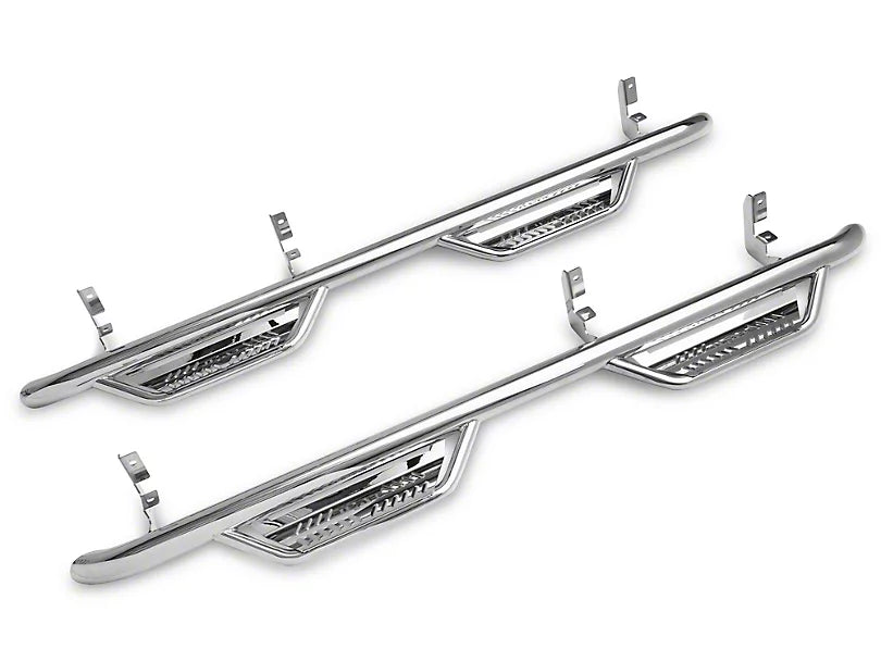 N-FAB PODIUM NERF SIDE STEP BARS POLISHED STAINLESS 2019-2024 GM 1500