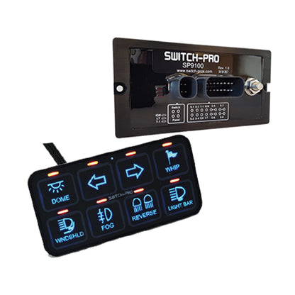 SWITCH-PROS 9100 BEZEL STYLE 8-SWITCH PANEL POWER SYSTEM WITH CONCEALED MOUNTING HARDWARE