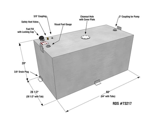 RDS TANKS 73217 200 GALLON DIESEL AUXILIARY TANK