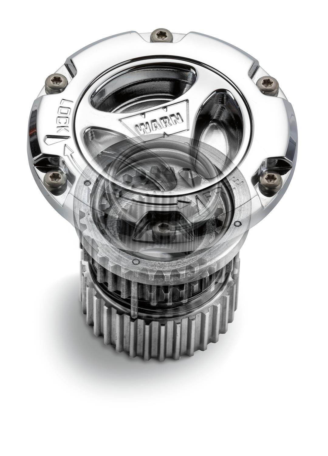 WARN 95070 3 PIECE LOCKING HUB CHROME FINISH 2005-2022 FORD SUPER DUTY