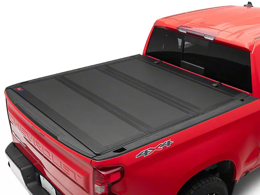 ROUGH COUNTRY HARD TRI-FOLD FLIP-UP TONNEAU COVER 2019-2024 GM 1500 SHORT BED